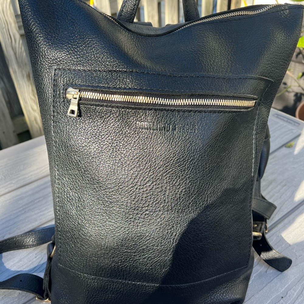 Black Portland Leather Backpack